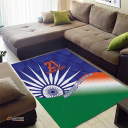 India Cricket Custom Area Rug Ashoka Chakra with Flag Style LT9