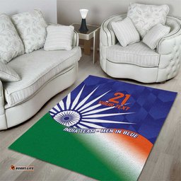 India Cricket Custom Area Rug Ashoka Chakra with Flag Style LT9
