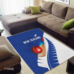 New Zealand Cricket Area Rug Kiwi Birds Haka Dance Blue Fern Sporty Style LT03