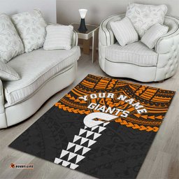 Personalized GWS Giants Area Rug Polynesian Tribal Pattern Heritage Football TS04