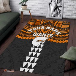 Personalized GWS Giants Area Rug Polynesian Tribal Pattern Heritage Football TS04