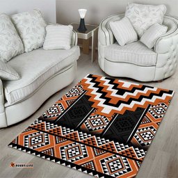 Orange Taniko Pattern Aotearoa Area Rug Niho Taniwha Mix Poutama LT14
