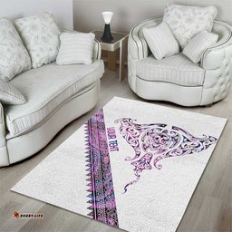 Mawhero Paua shell Kowhaiwhai Taniko Personalised Area Rug Manta Ray Shark-Turtle Maori Tribal Style LT9
