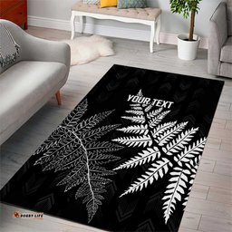 New Zealand Lawn Bowls Personalized Area Rug Wrap-Around Silver Fern LT7