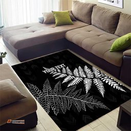 New Zealand Lawn Bowls Personalized Area Rug Wrap-Around Silver Fern LT7