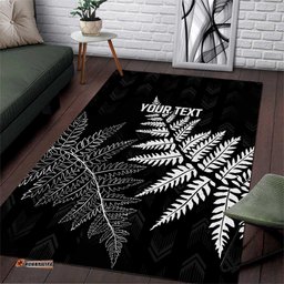 New Zealand Lawn Bowls Personalized Area Rug Wrap-Around Silver Fern LT7