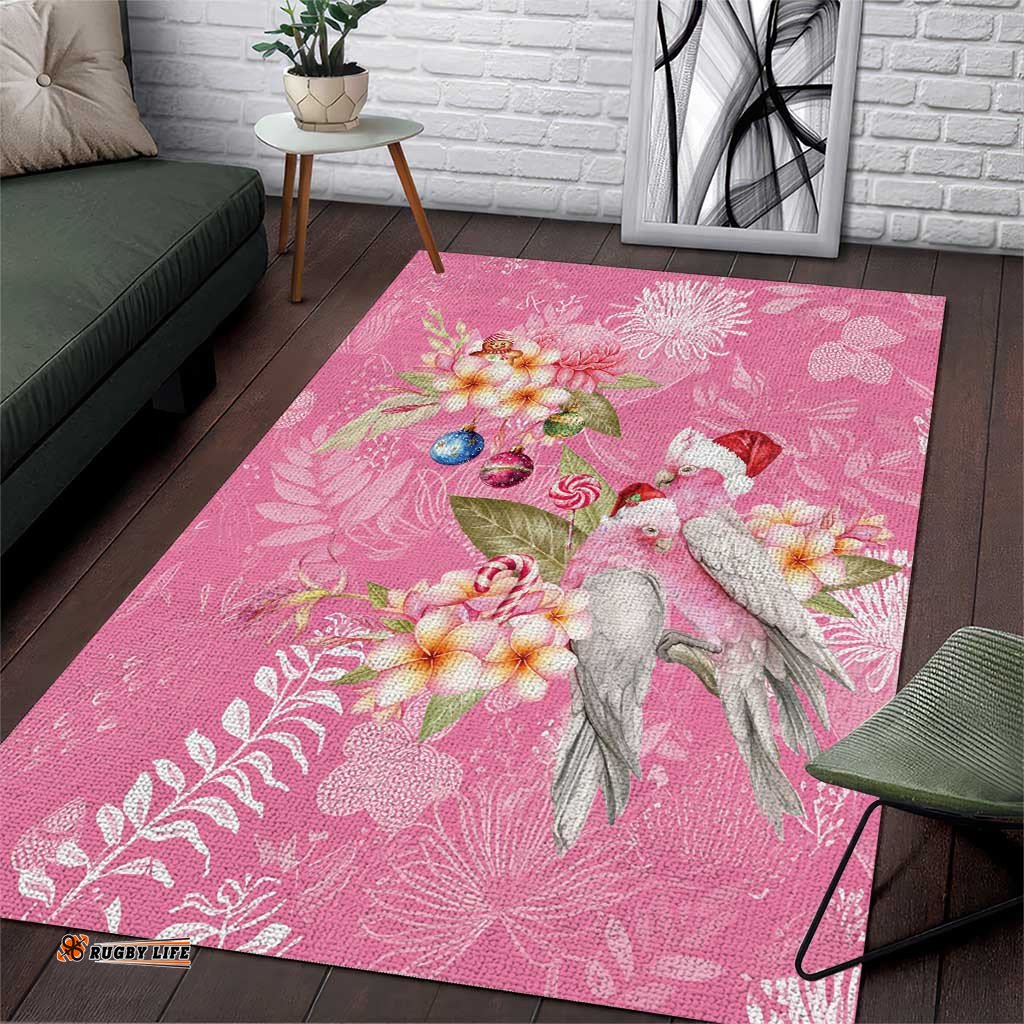 Joyful Pink Cockatoo Area Rug Australia Christmas Vibes LT9