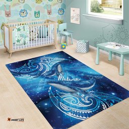 New Zealand Humpback Whale Matariki Area Rug Maori New Year Taniko Niho Taniwha LT14