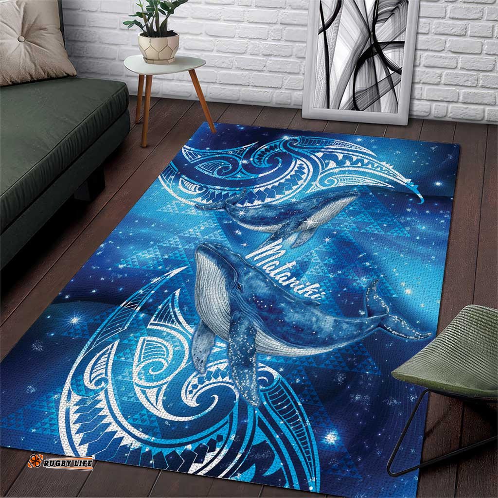 New Zealand Humpback Whale Matariki Area Rug Maori New Year Taniko Niho Taniwha LT14