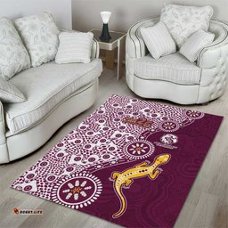 Manly Warringah Sea Eagles NAIDOC Week 2026 Area Rug Aboriginal Lizard Dot Painting - 50 Years of Deadly TS04
