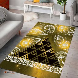 Matariki New Zealand Area Rug NZ Niho Taniwha Maori New Year Yellow Galaxy LT14