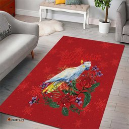 Merry Cocka-mas Area Rug Australia Christmas Red Art LT9