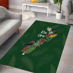 Kia Ora New Zealand Floral Area Rug Sage Green LT7