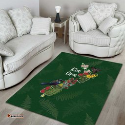 Kia Ora New Zealand Floral Area Rug Sage Green LT7