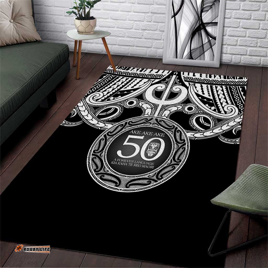 Kia Kaha Te Reo Maori New Zealand Area Rug 50th Anniversary Ake Ake Ake LT14