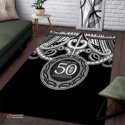 Kia Kaha Te Reo Maori New Zealand Area Rug 50th Anniversary Ake Ake Ake LT14