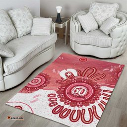 NAIDOC Week 2026 Area Rug 50 Years Deadly Dhari Pink Aboriginal Art LT14