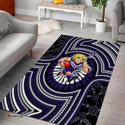 Fremantle Dockers Area Rug Indigenous Monochrome Dot Art Mascot Style TS04