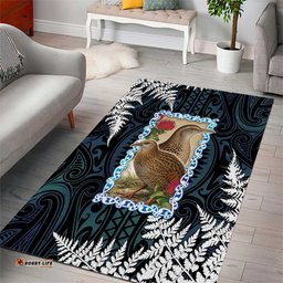 New Zealand Weka Area Rug Maori Hen Koru Pattern LT05