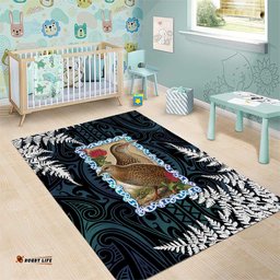 New Zealand Weka Area Rug Maori Hen Koru Pattern LT05