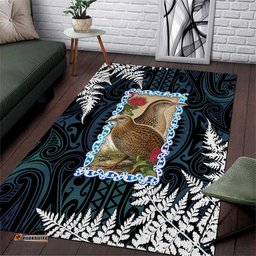 New Zealand Weka Area Rug Maori Hen Koru Pattern LT05