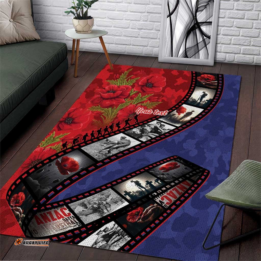 Personalised ANZAC Spirit 1915-2026 Filmstrip Tribute Area Rug Lest We Forget 25 April LT9