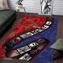 Personalised ANZAC Spirit 1915-2026 Filmstrip Tribute Area Rug Lest We Forget 25 April LT9