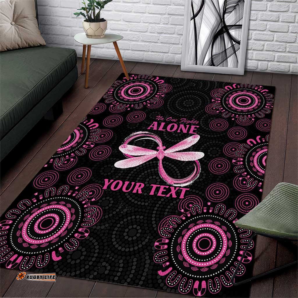 Personalized Pink Dragonfly Aboriginal of Hope Area Rug Australias Breast Cancer Awareness LT9