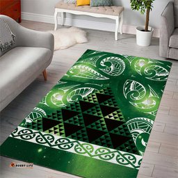 Matariki New Zealand Area Rug NZ Niho Taniwha Maori New Year Green Galaxy LT14
