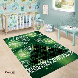 Matariki New Zealand Area Rug NZ Niho Taniwha Maori New Year Green Galaxy LT14