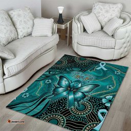 Ovarian Cancer Awareness Area Rug This Is What A Fighter Looks Like DT05