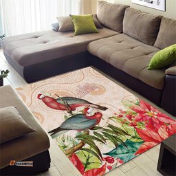 Merry Christmas Aussie Aboriginal Area Rug Rosebreasted Cockatoo Pastel LT7