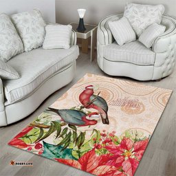 Merry Christmas Aussie Aboriginal Area Rug Rosebreasted Cockatoo Pastel LT7