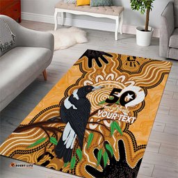 Personalised Australia Magpie NAIDOC Week 2026 Area Rug 50 Years of Deadly Aboriginal Art LT14