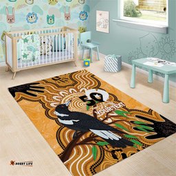 Personalised Australia Magpie NAIDOC Week 2026 Area Rug 50 Years of Deadly Aboriginal Art LT14