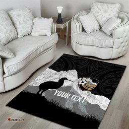 New Zealand South Island Football Custom Area Rug Aoraki Mount Cook With Kiwi Maori Pattern LT14