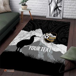 New Zealand South Island Football Custom Area Rug Aoraki Mount Cook With Kiwi Maori Pattern LT14