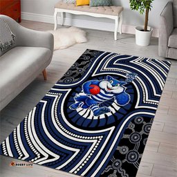 Geelong Cats Area Rug Indigenous Monochrome Dot Art Mascot Style TS04