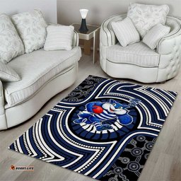 Geelong Cats Area Rug Indigenous Monochrome Dot Art Mascot Style TS04