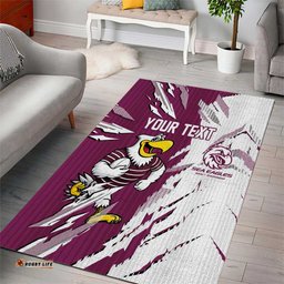 Personalized Manly Warringah Sea Eagles Area Rug Dynamic Lightning Mascot Rugby Australia TS04
