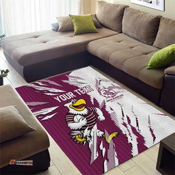 Personalized Manly Warringah Sea Eagles Area Rug Dynamic Lightning Mascot Rugby Australia TS04
