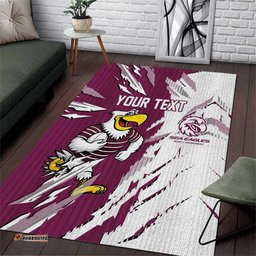 Personalized Manly Warringah Sea Eagles Area Rug Dynamic Lightning Mascot Rugby Australia TS04