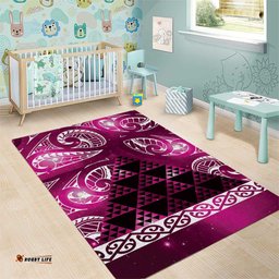 Matariki New Zealand Area Rug NZ Niho Taniwha Maori New Year Pink Galaxy LT14