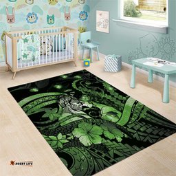 Maori Romantic Valentine Area Rug The Hongi Kiss Green Galaxy DT05