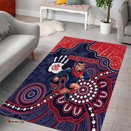 Demons Football Area Rug Aboriginal Dot Art Pattern DT05