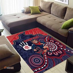Demons Football Area Rug Aboriginal Dot Art Pattern DT05