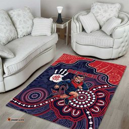 Demons Football Area Rug Aboriginal Dot Art Pattern DT05