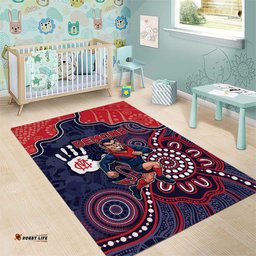 Demons Football Area Rug Aboriginal Dot Art Pattern DT05