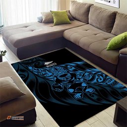 New Zealand Lawn Bowls Area Rug Blue Maori Warrior Tribal Silver Fern LT9