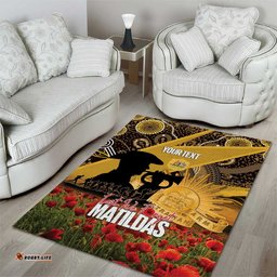 Personalised Australia Matildas ANZAC Day Area Rug Last Post Poppy Lest We Forget LT14
